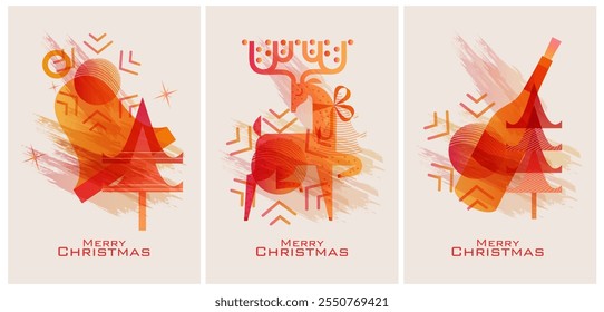 vector illustration of colorful background for Merry Christmas and New Year Seasons Greetings template