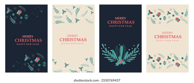 vector illustration of colorful background for Merry Christmas and New Year Seasons Greetings template