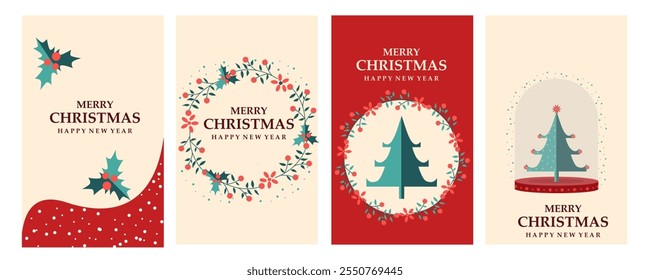 vector illustration of colorful background for Merry Christmas and New Year Seasons Greetings template