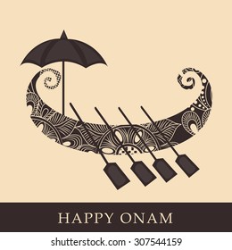 Vector illustration of a colorful background for Onam celebration.