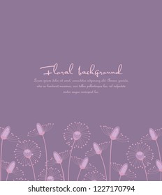 Vector illustration colorful background from silhouettes of flowers. Floral background with space for text