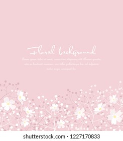 Vector illustration colorful background from silhouettes of flowers. Floral background with space for text