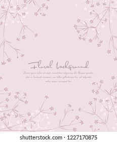 Vector illustration colorful background from silhouettes of flowers. Floral background with space for text