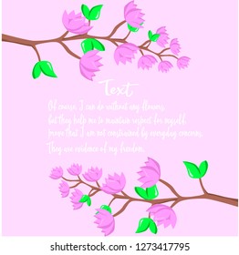 Vector illustration colorful background from silhouettes of flowers. Floral background with space for text 