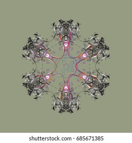 Vector illustration. A colorful background with snowflakes. 