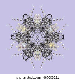 Vector illustration. A colorful background with snowflakes. Vector christmas abstract colorful background with cute snowflake.