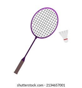 Vector illustration of colorful badminton racket for practice, suitable for sports advertising