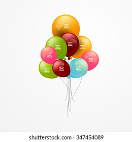 Vector illustration of colorful balloon for happy new year 2016