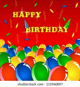 vector illustration of colorful balloons for birthday delebration