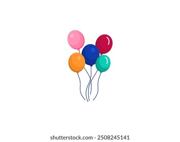 Vector Illustration of Colorful Balloons for Birthday and New Year Celebrations