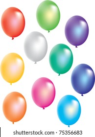 vector illustration of colorful balloons on white background