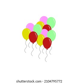 Vector Illustration Colorful Balloonshappy Balloon Party Stock Vector