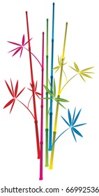 vector illustration of colorful bamboo branches