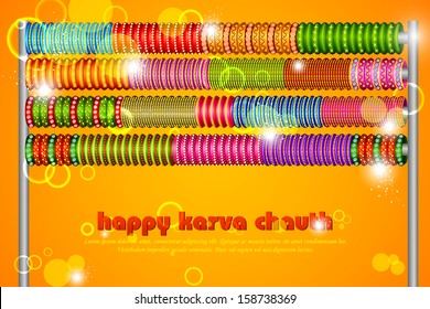 vector illustration of Colorful Bangles for Karva Chauth