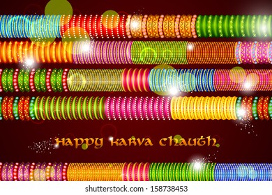 vector illustration of Colorful Bangles for Karva Chauth