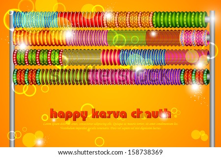 vector illustration of Colorful Bangles for Karva Chauth Stock photo © 
