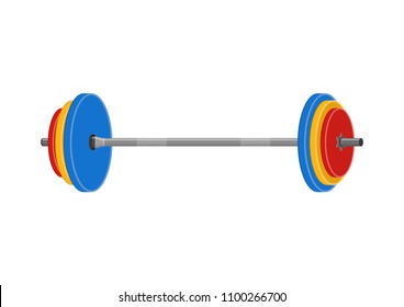 Vector illustration. Colorful barbell.