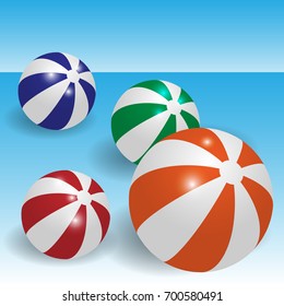 Vector illustration of colorful beach balls
