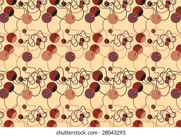 Vector illustration of Colorful  beads pattern . Retro abstract funky  background .