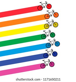 vector illustration of colorful bicycle racers
