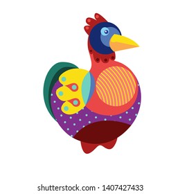 Vector Illustration Colorful Birds and Chicken in Flat Colors. Illustration can Use for Logo, pattern, background, print, fabric, website, landing page and decoration.