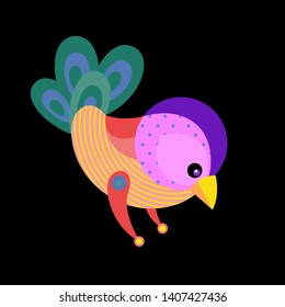 Vector Illustration Colorful Birds and Chicken in Flat Colors. Illustration can Use for Logo, pattern, background, print, fabric, website, landing page and decoration.