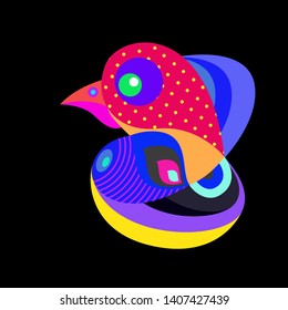Vector Illustration Colorful Birds and Chicken in Flat Colors. Illustration can Use for Logo, pattern, background, print, fabric, website, landing page and decoration.