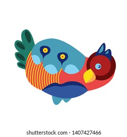 Vector Illustration Colorful Birds and Chicken in Flat Colors. Illustration can Use for Logo, pattern, background, print, fabric, website, landing page and decoration.