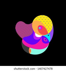 Vector Illustration Colorful Birds and Chicken in Flat Colors. Illustration can Use for Logo, pattern, background, print, fabric, website, landing page and decoration.