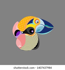 Vector Illustration Colorful Birds and Chicken in Flat Colors. Illustration can Use for Logo, pattern, background, print, fabric, website, landing page and decoration.
