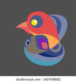 Vector Illustration Colorful Birds and Chicken in Flat Colors. Illustration can Use for Logo, pattern, background, print, fabric, website, landing page and decoration.
