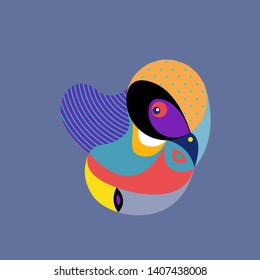 Vector Illustration Colorful Birds and Chicken in Flat Colors. Illustration can Use for Logo, pattern, background, print, fabric, website, landing page and decoration.
