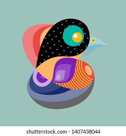 Vector Illustration Colorful Birds and Chicken in Flat Colors. Illustration can Use for Logo, pattern, background, print, fabric, website, landing page and decoration.
