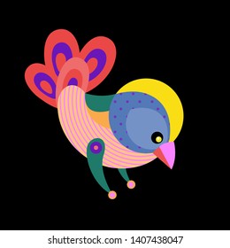 Vector Illustration Colorful Birds and Chicken in Flat Colors. Illustration can Use for Logo, pattern, background, print, fabric, website, landing page and decoration.
