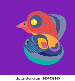 Vector Illustration Colorful Birds and Chicken. Illustration can Use for Logo, pattern, background, print, fabric, website, landing page and decoration.
