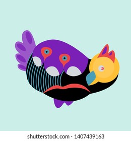 Vector Illustration Colorful Birds and Chicken. Illustration can Use for Logo, pattern, background, print, fabric, website, landing page and decoration.

