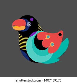 Vector Illustration Colorful Birds and Chicken. Illustration can Use for Logo, pattern, background, print, fabric, website, landing page and decoration.
