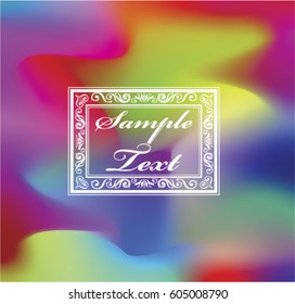 vector illustration of a colorful blurry background wallpaper with different shapes and with white vintage frame
