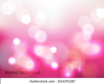 Vector illustration of colorful bokeh background. Red abstract blurred wallpaper for valentine's day.