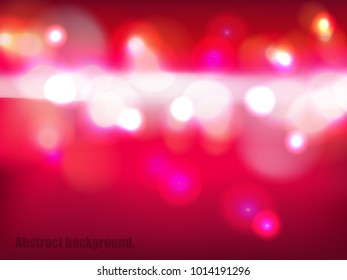 Vector illustration of colorful bokeh background. Red abstract blurred wallpaper for valentine's day.