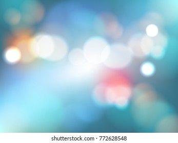 Vector illustration of colorful bokeh background. Abstract soft wallpaper.