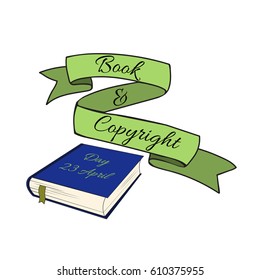 Vector illustration of a colorful book for World Book and Copyright Day