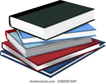 vector illustration colorful books stacked