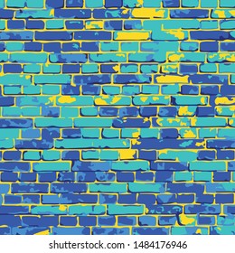 vector illustration of colorful brick wall texture. EPS