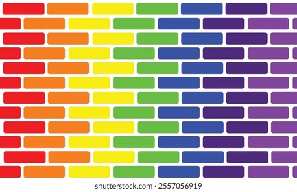 Vector illustration of colorful brick wall