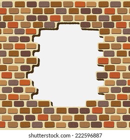 Vector illustration  of an colorful Bricks Wall Background