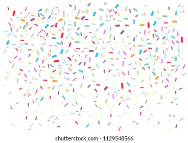 Vector illustration. Colorful bright confetti on a white background.