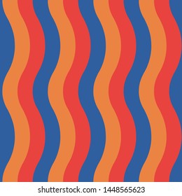 vector illustration. colorful Broad wavy striped seamless repeat pattern themed as armenia flag.