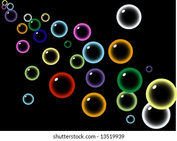 Vector illustration of colorful bubbles background