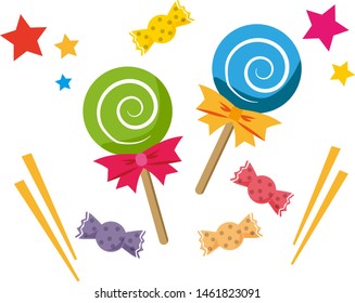 
Vector illustration of colorful candy